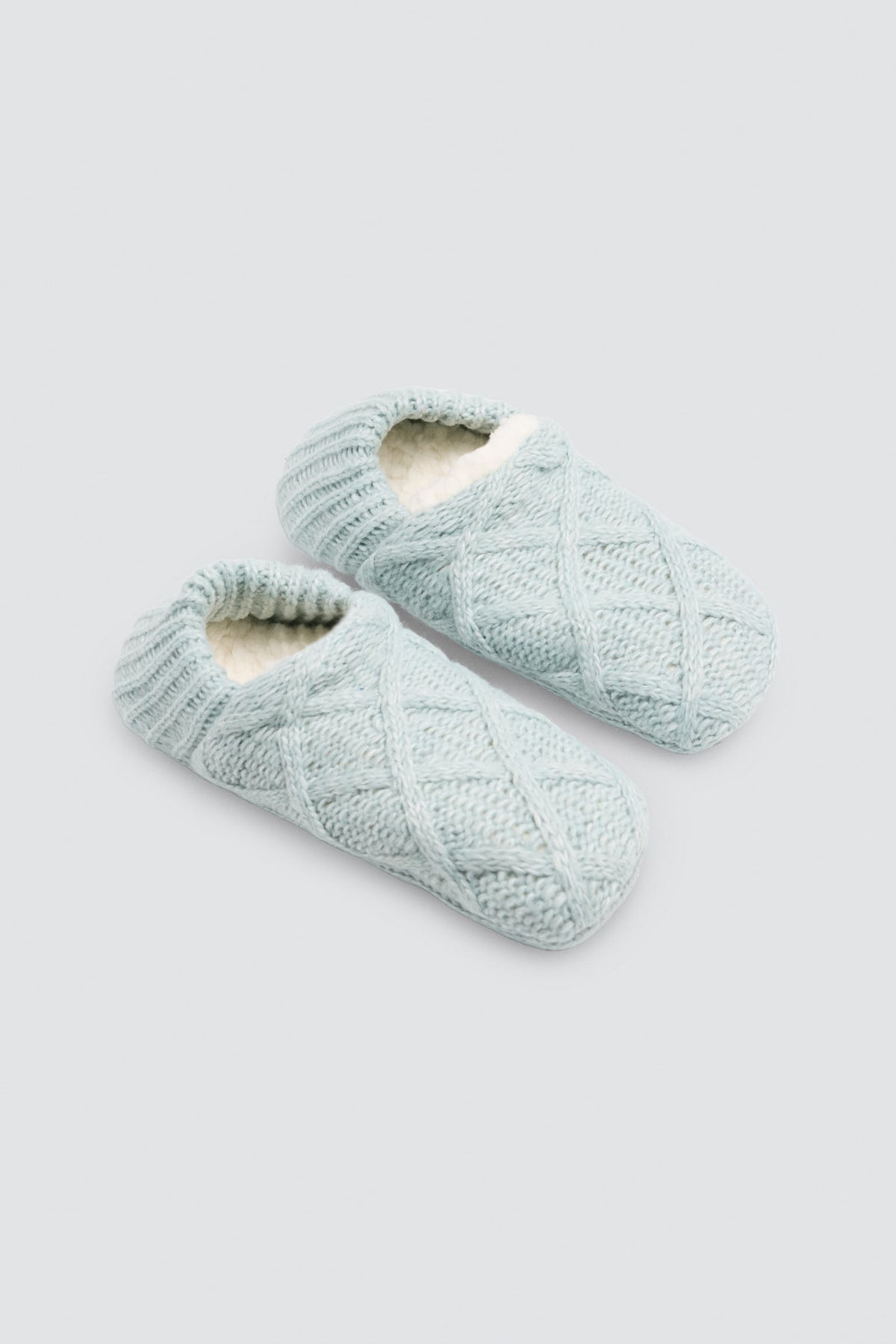 Chaussons-chaussettes femme antidérapants bleu ciel