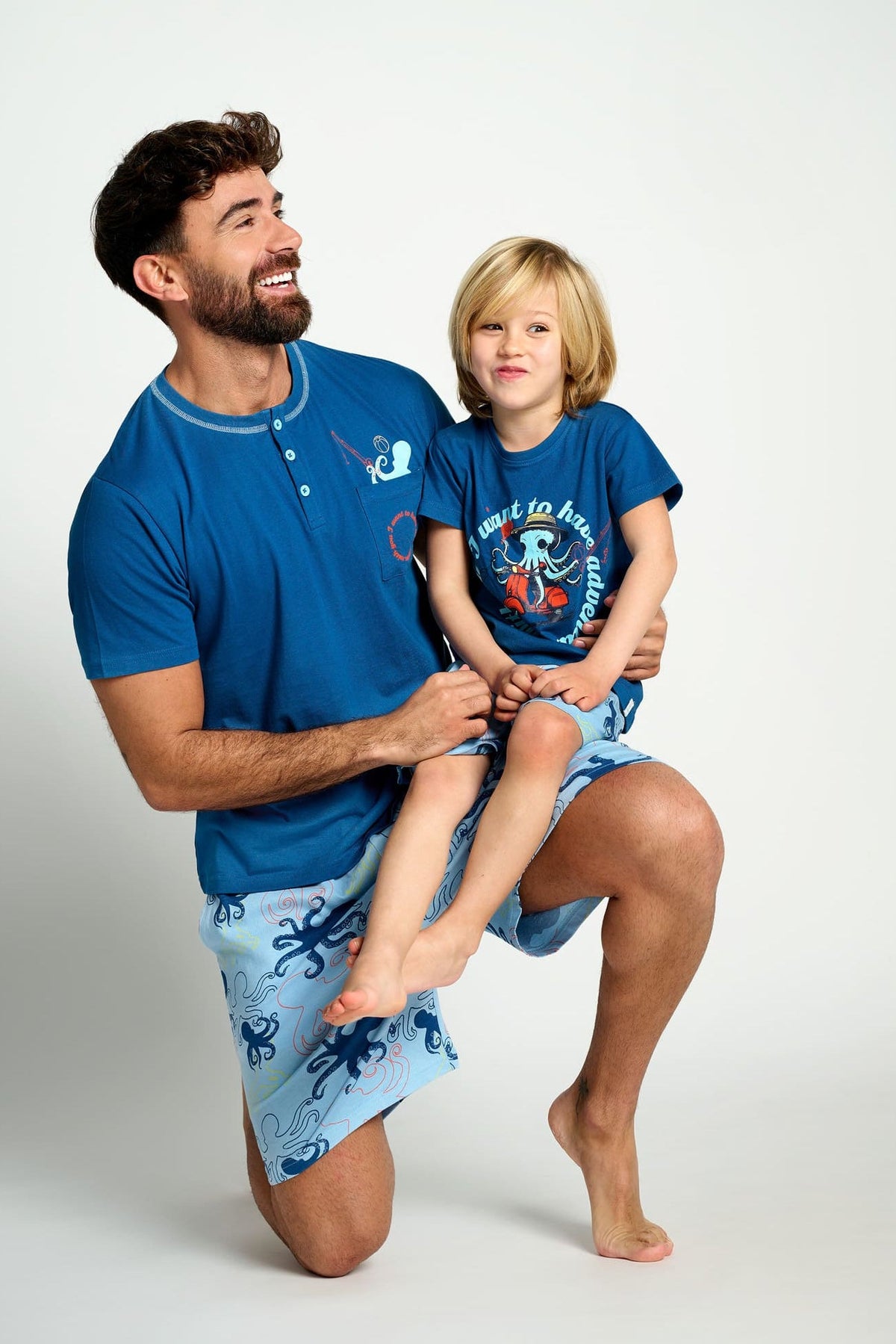 Pijama hombre corto algodón estampado pulpos | MUYDEMI - Ysabel Mora