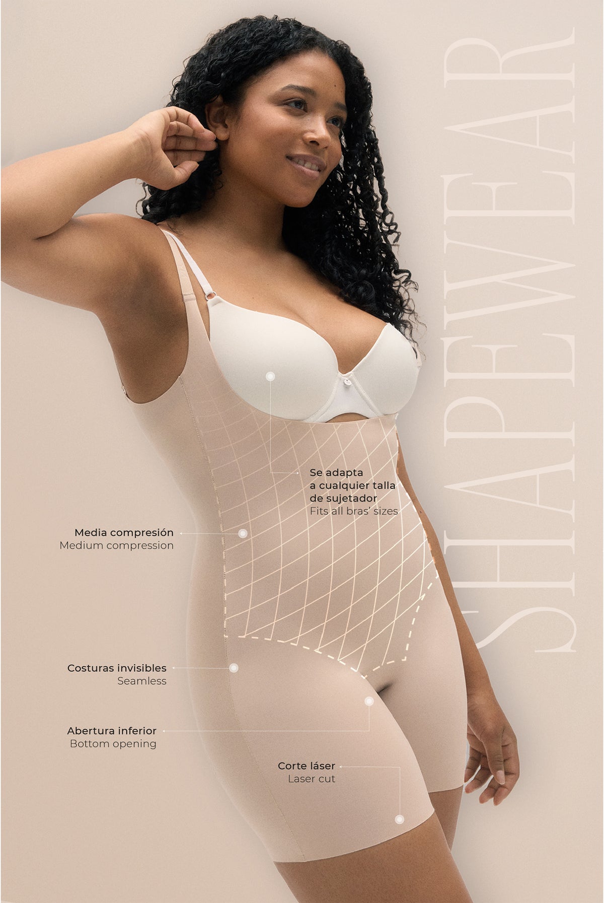 Body-up reductor con abertura acabados invisibles nude - Ysabel Mora