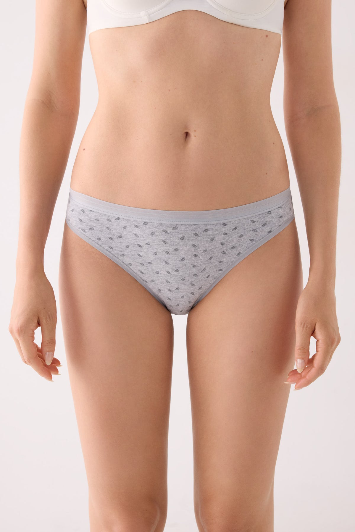 Pack de 2 culottes mini imprimées en coton, gris