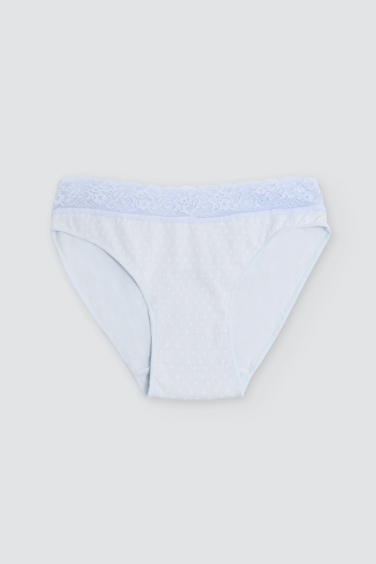 Pack de 2 culottes mini imprimées en coton à bordure dentelle, bleu