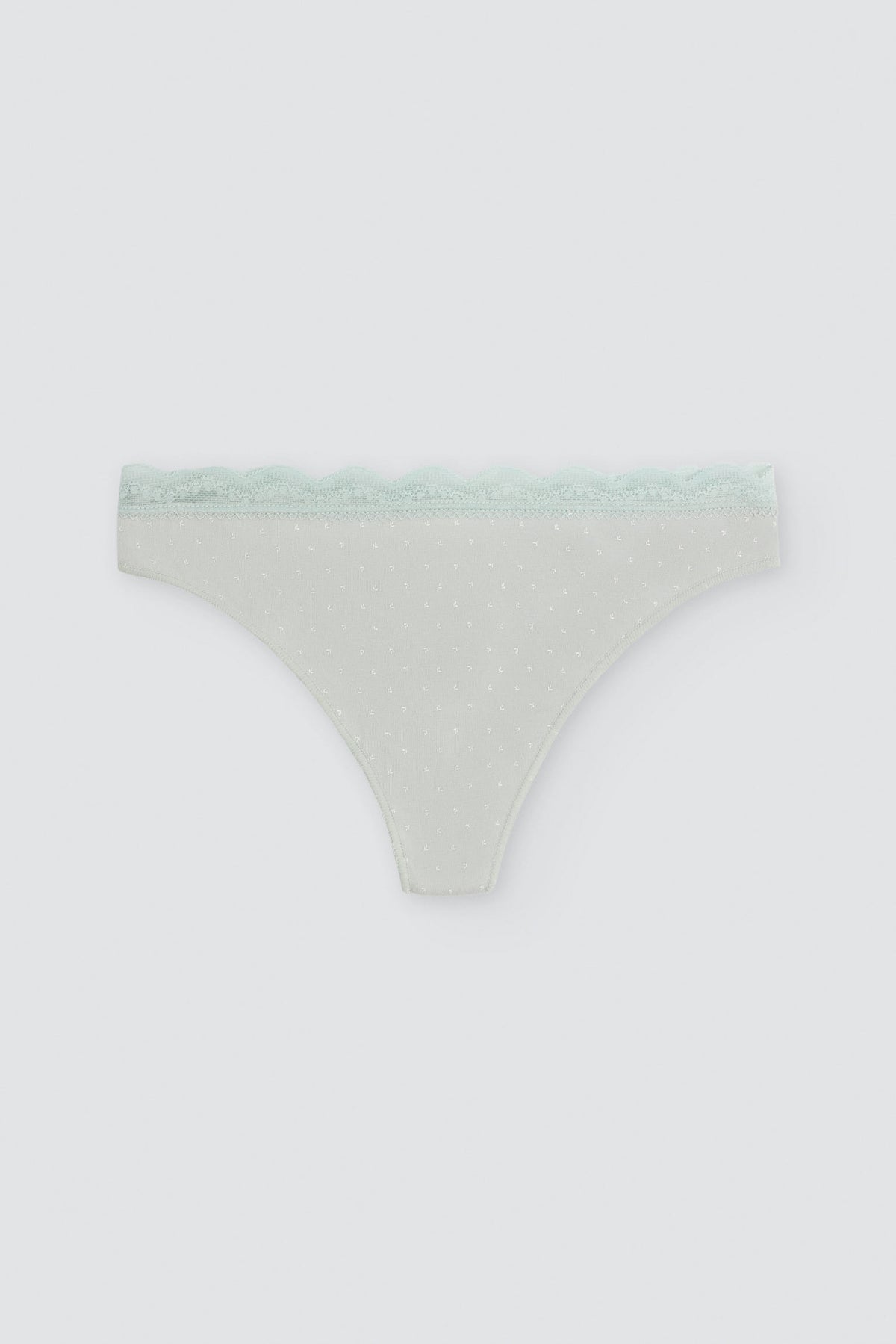 Pack de 2 strings imprimés en coton à bordure dentelle, multicolore