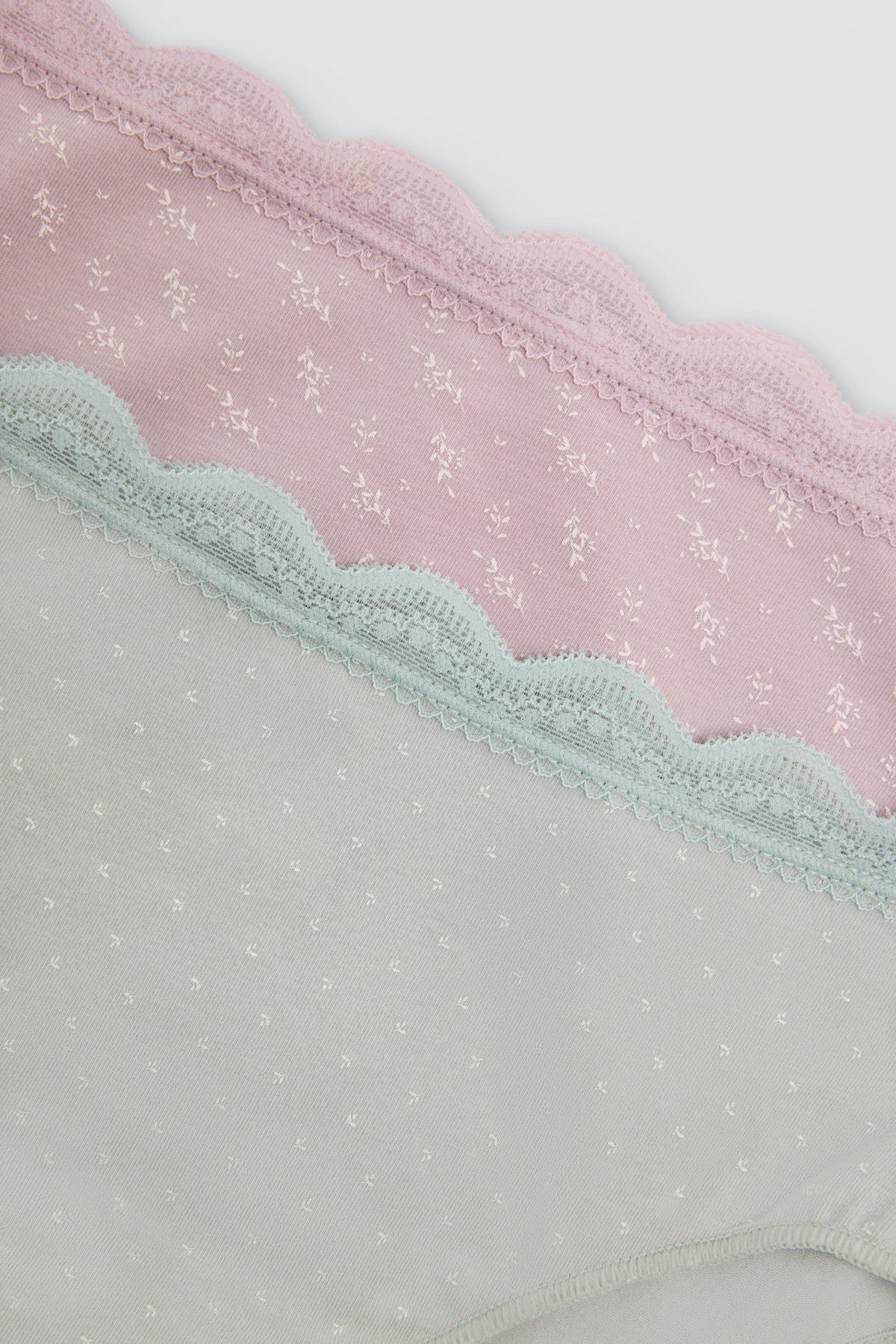 Pack de 2 culottes midi en coton à bordure dentelle, multicolore