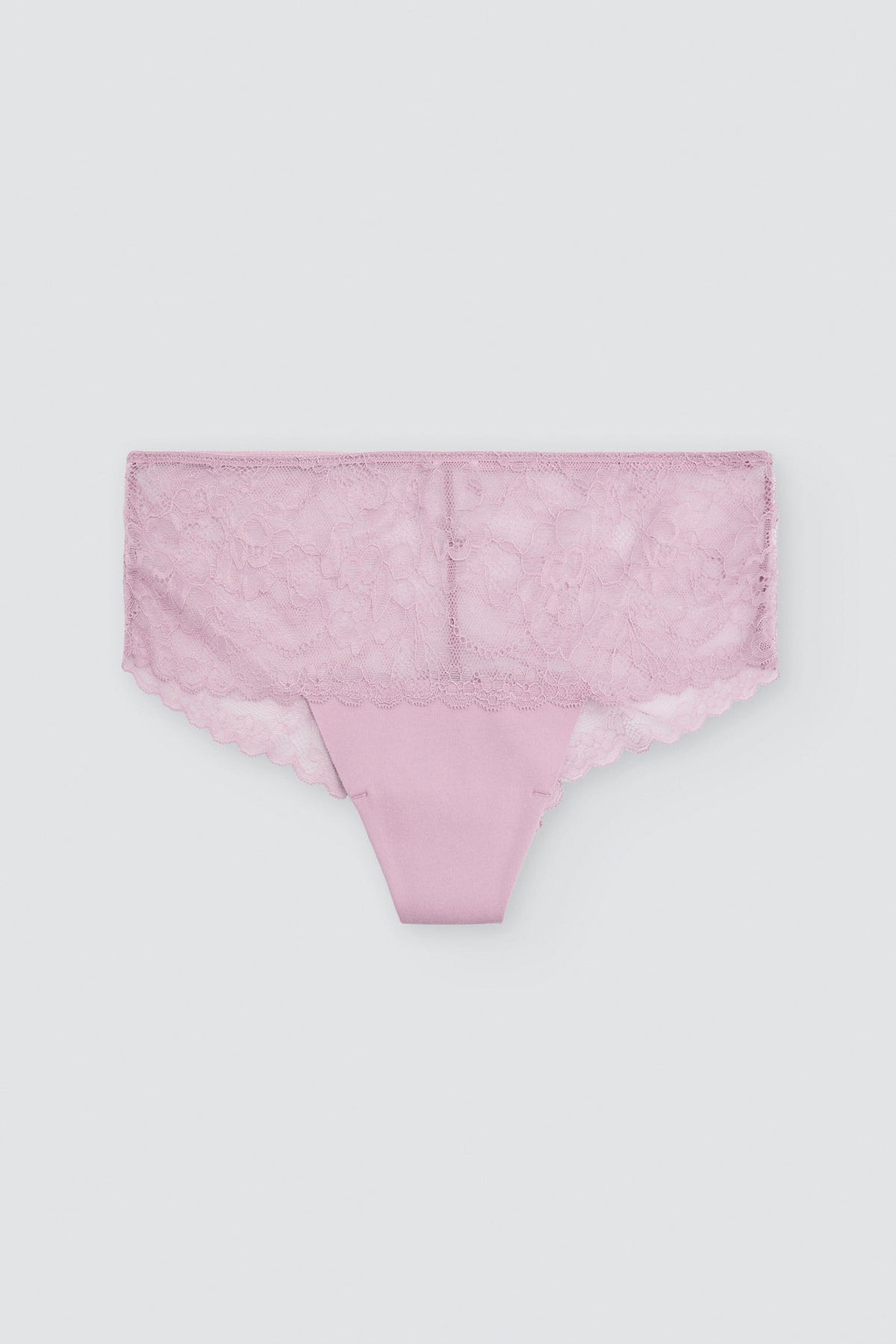 Culotte hipster brésilienne coton découpé au laser avec dentelle rose