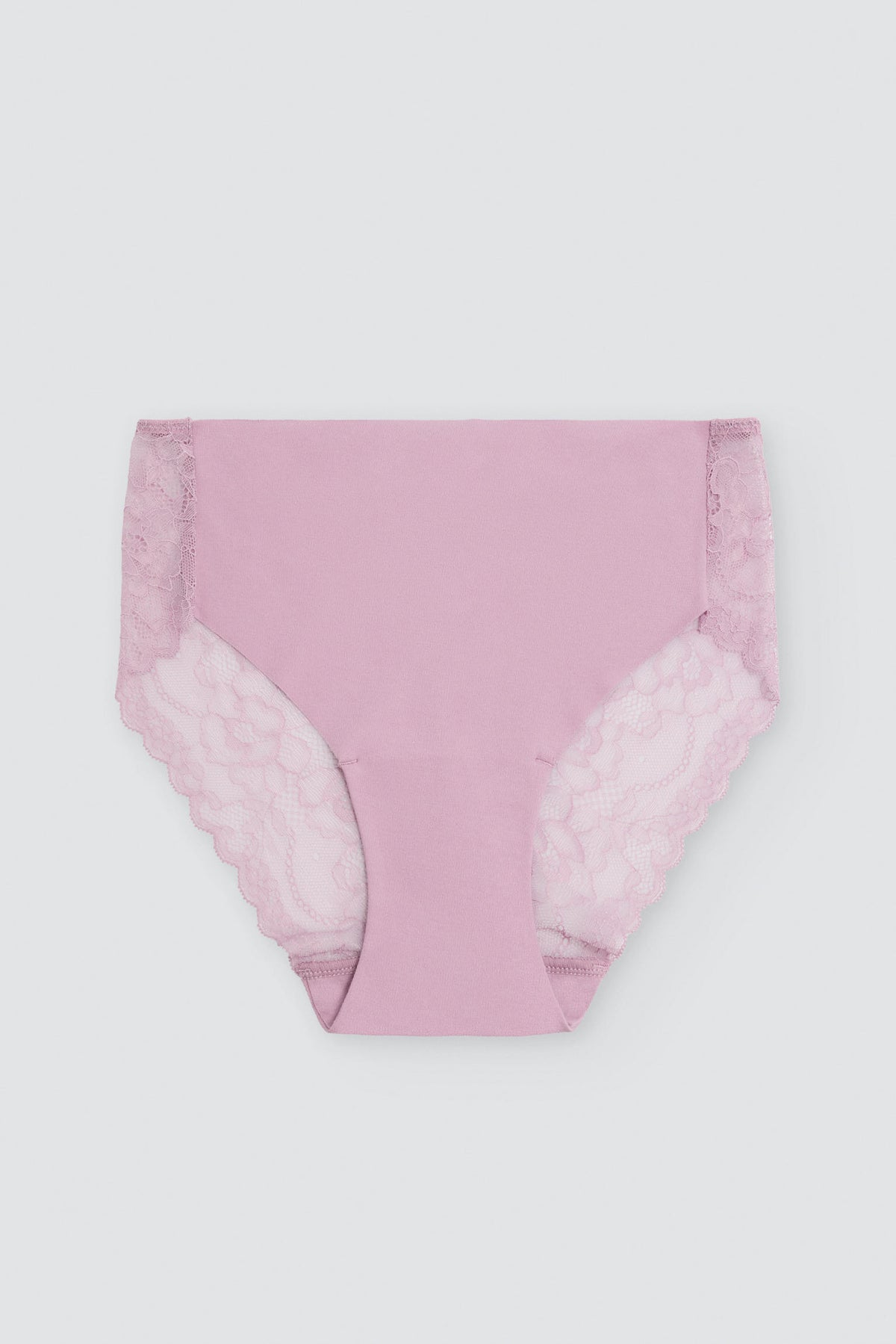 Culotte midi coton découpé au laser avec dentelle rose