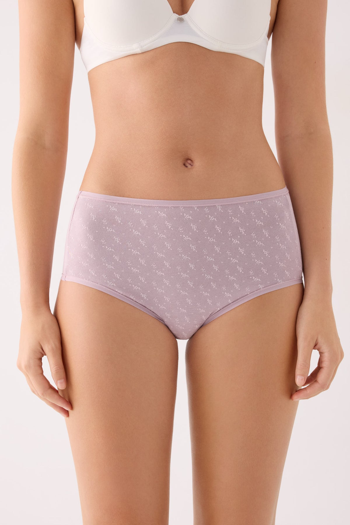 Pack de 2 culottes hautes imprimées en coton, multicolore
