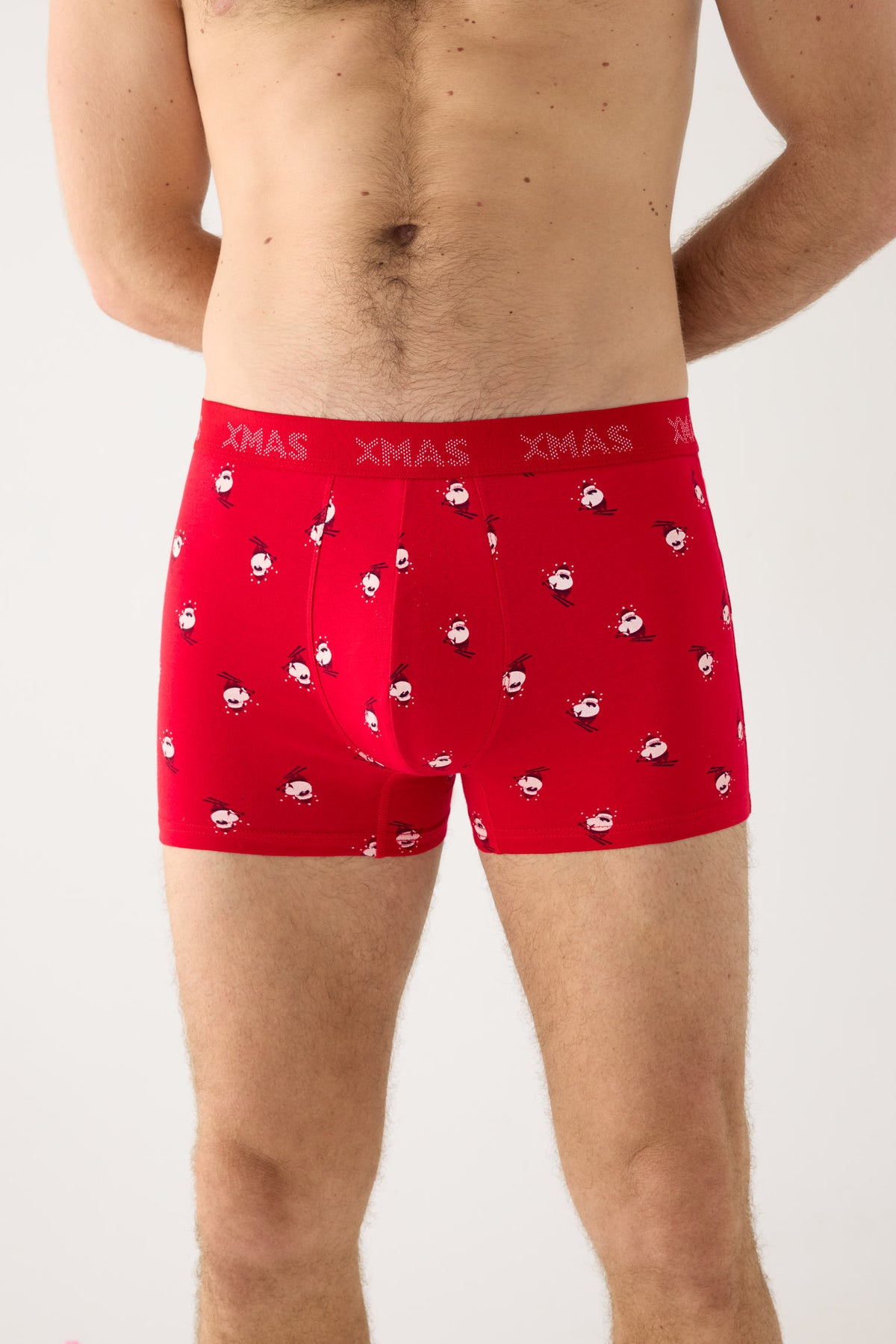 Pack bóxer y calcetín estampado Papa Noel esquiador - Ysabel Mora