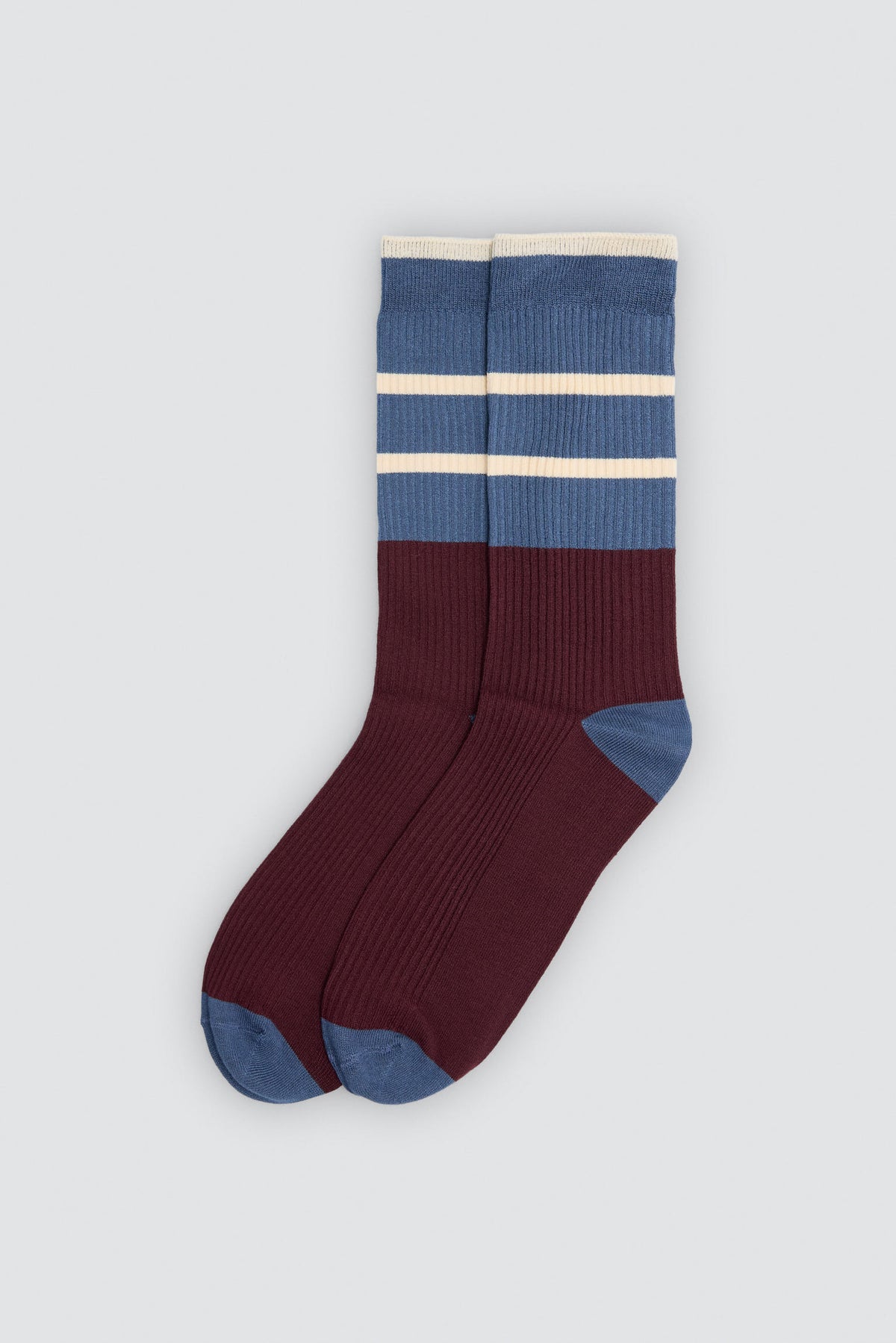 Lot de 3 chaussettes côtelées rayées