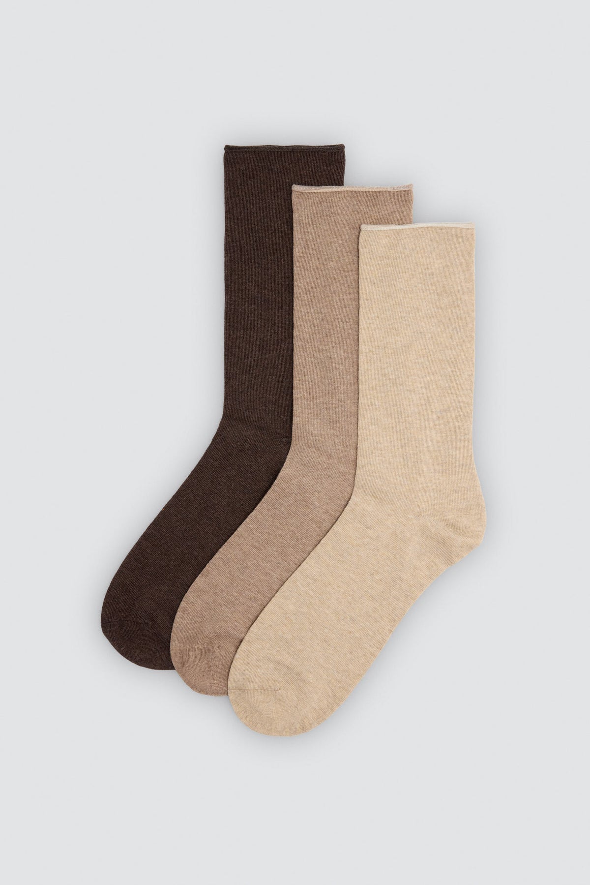 Chaussettes homme en coton sans bord, non comprimantes, couleurs neutres, lot de 3