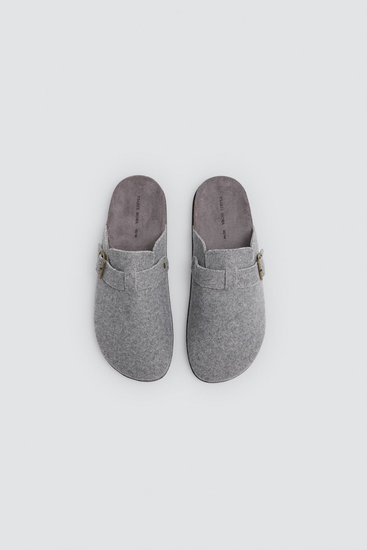 Chaussons homme gris effet feutre avec boucle