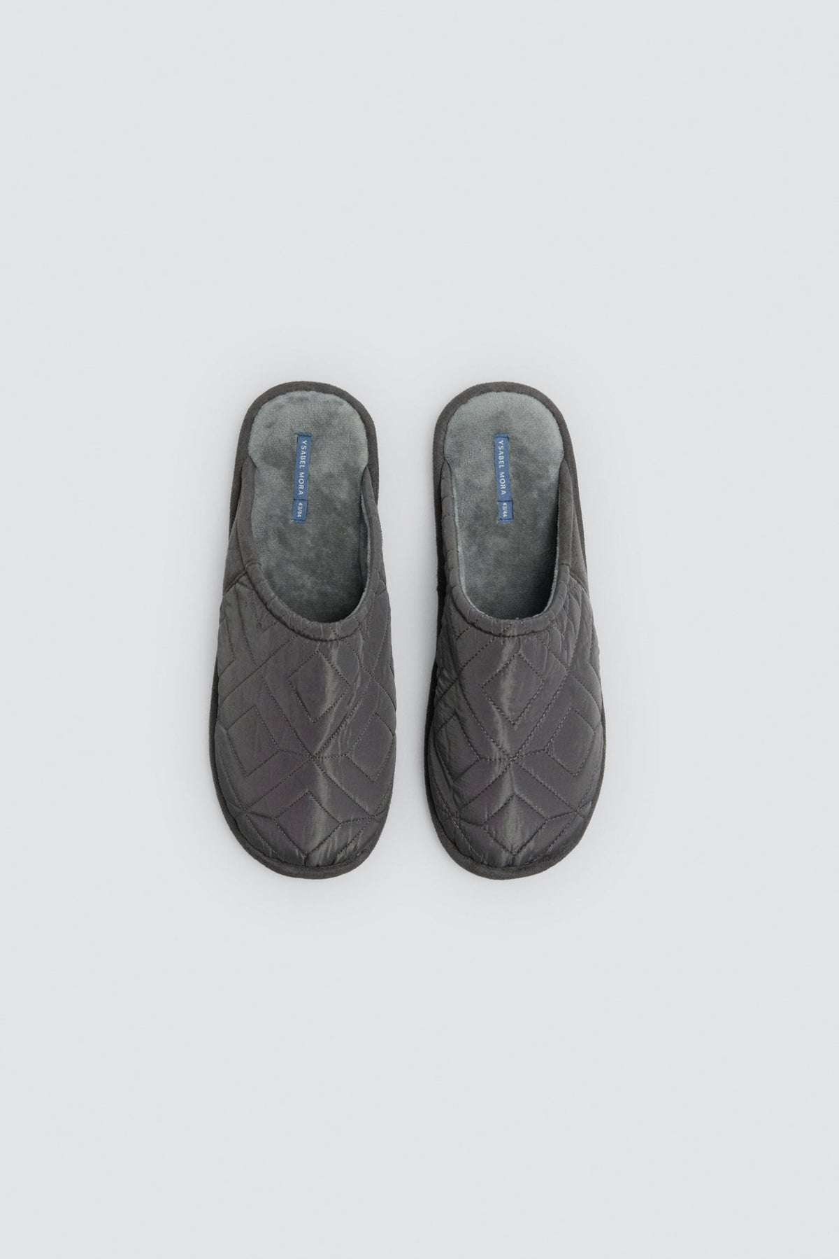 Chaussons homme matelassés verts effet velours