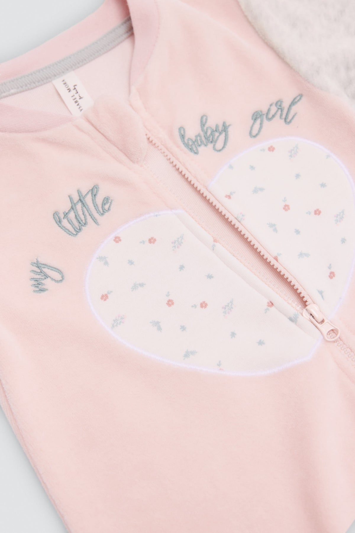Pelele bebé cremallera estampado corazón - Ysabel Mora