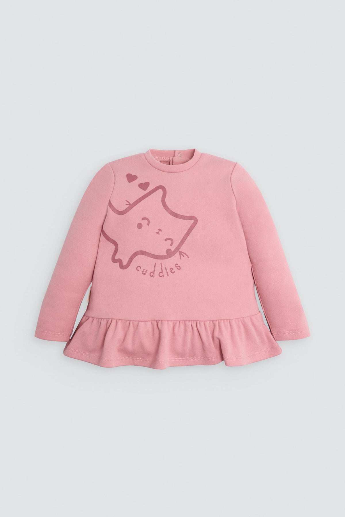 Conjunto bebé sudadera con volante y pantalón dibujo gatito - Ysabel Mora