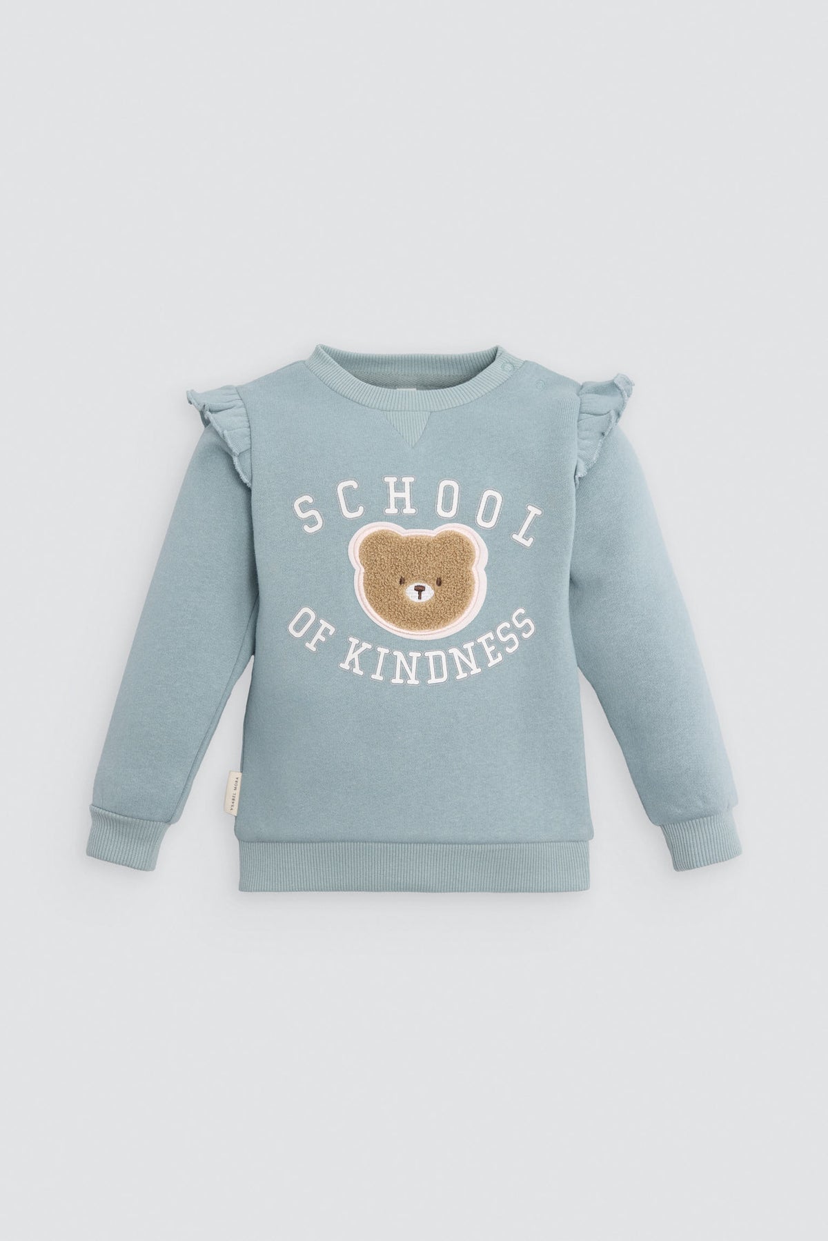 Conjunto bebé sudadera con volantes y pantalón detalle oso texturizado - Ysabel Mora