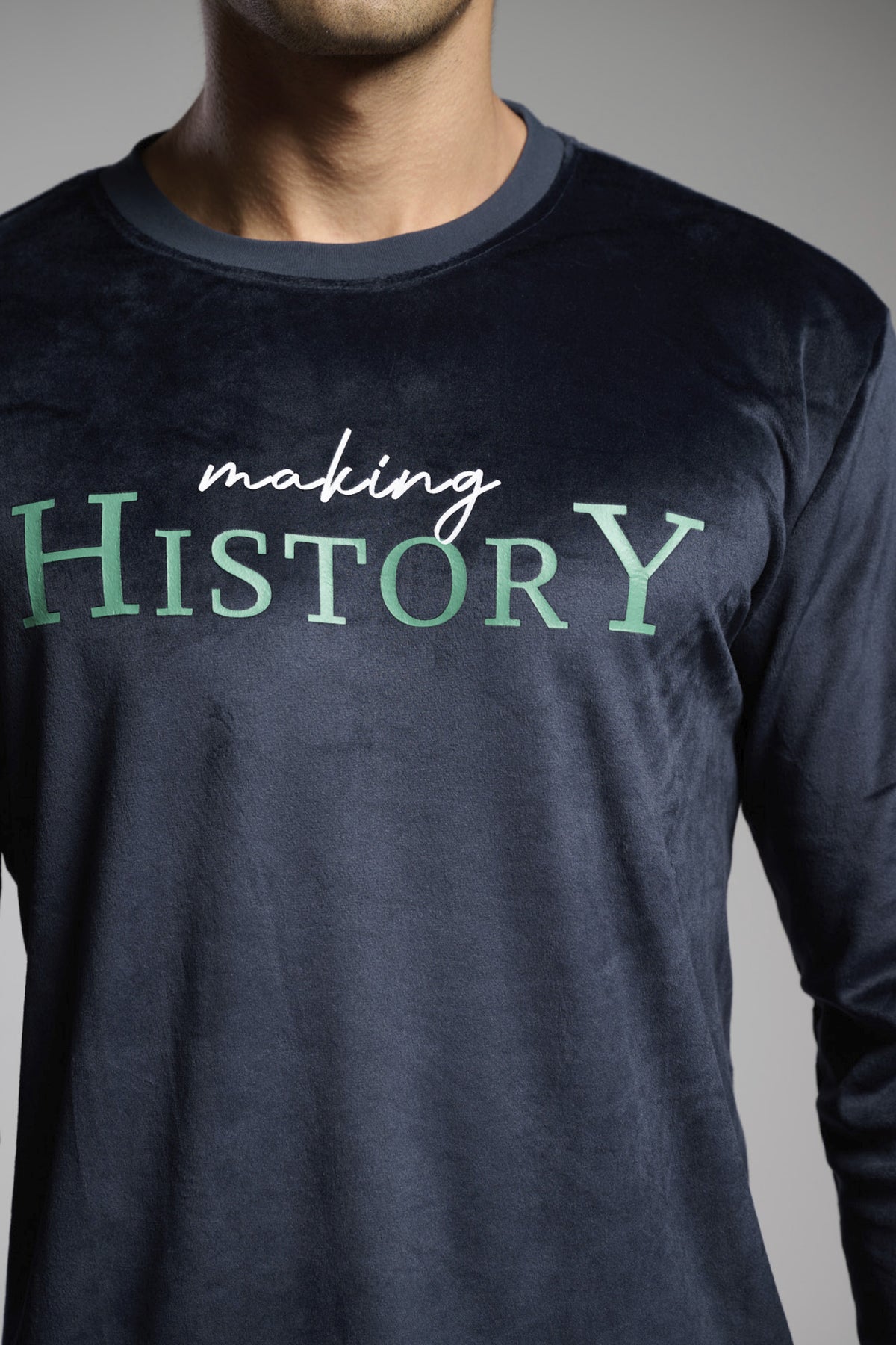 Pyjama long homme velours Making History à carreaux