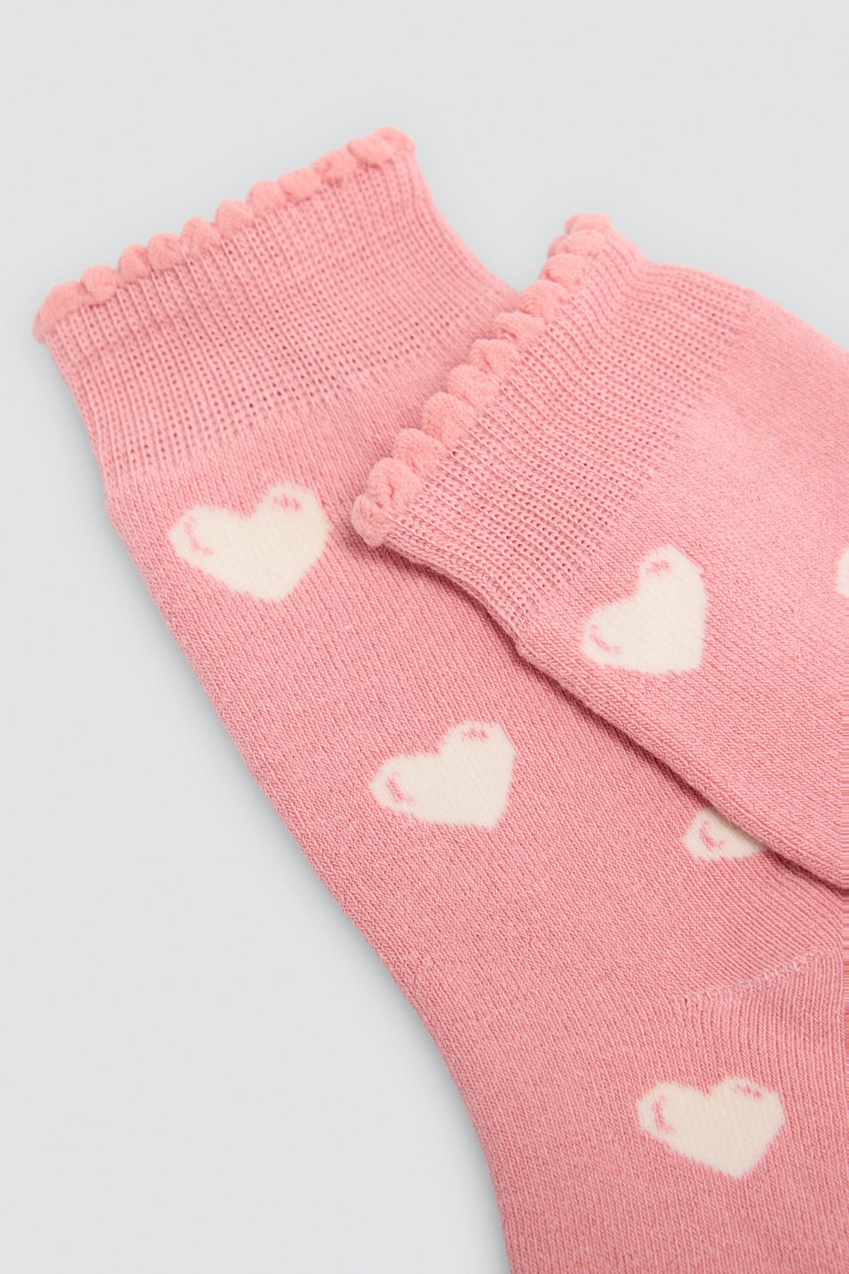 Lot de 3 chaussettes thermiques fille imprimé cerises et cœurs