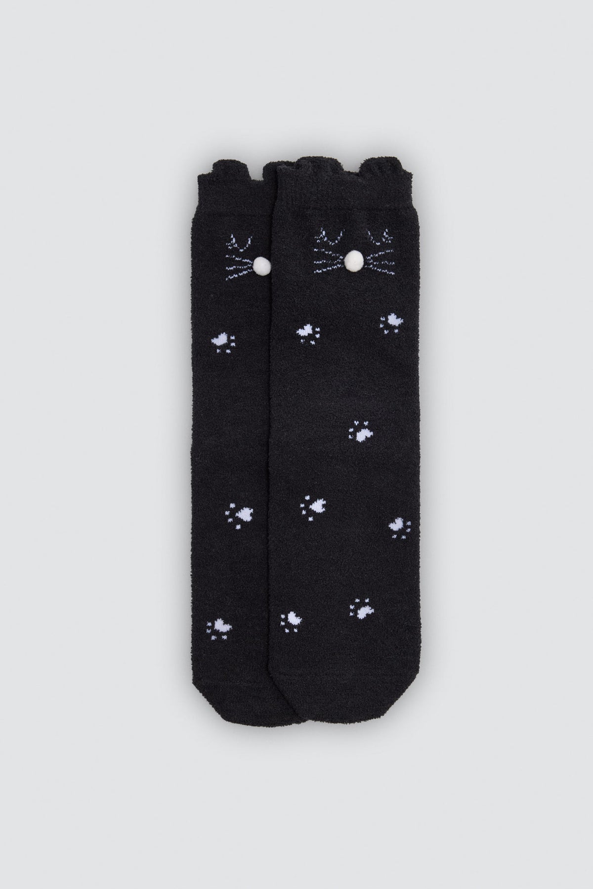 Lot de 3 chaussettes thermiques antidérapantes fille détails 3D visages animaux