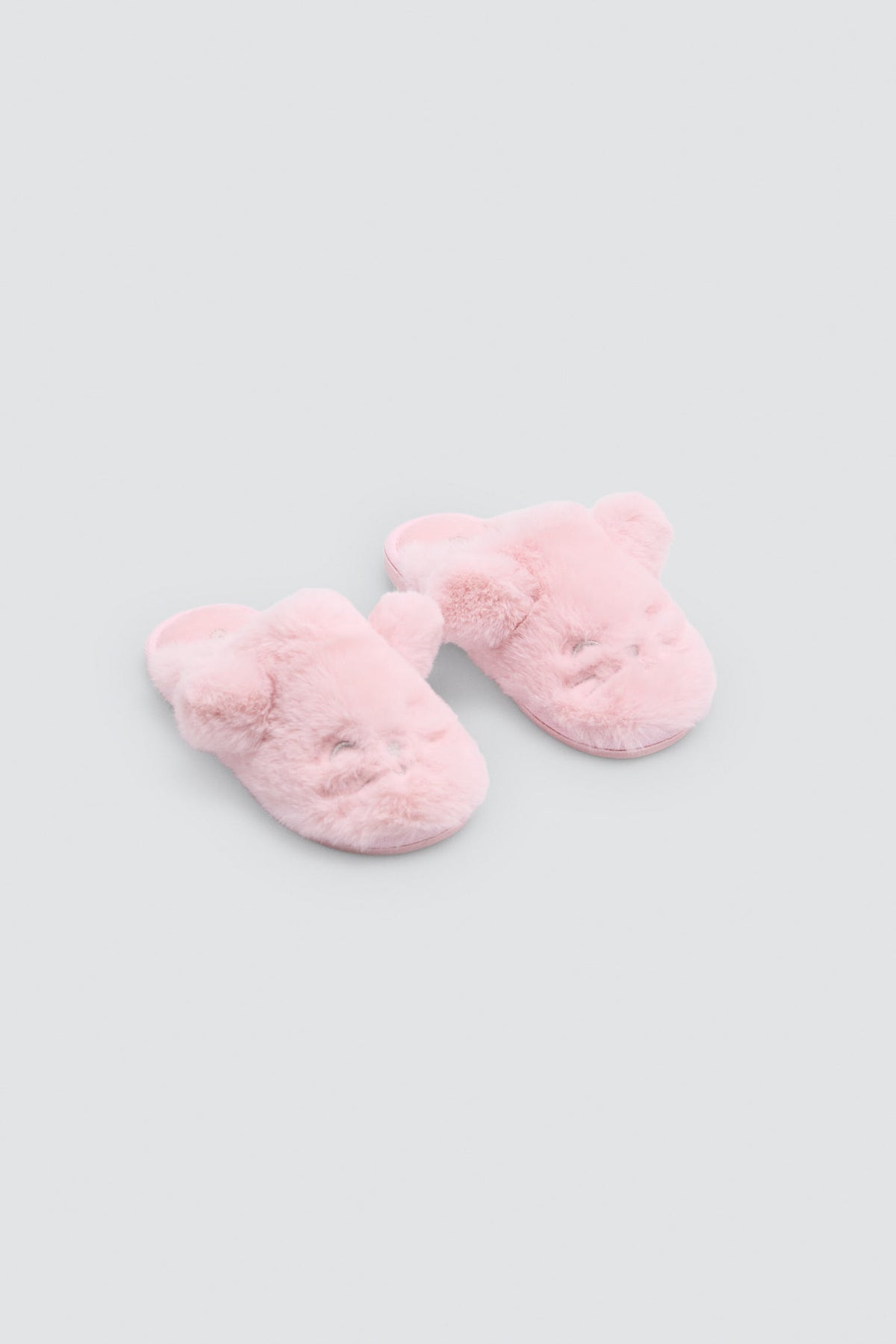 Chaussons fille en fourrure avec oreilles de chat 3D