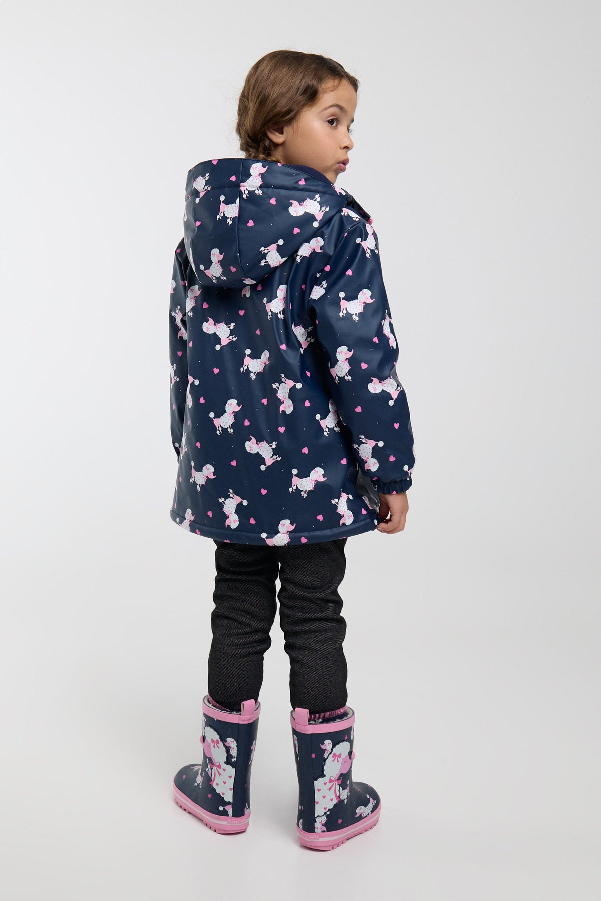 Bottes de pluie fille imprimé caniche doublure sherpa
