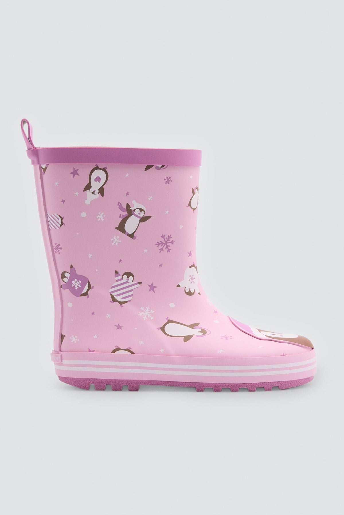 Bottes de pluie fille imprimé pingouins avec doublure