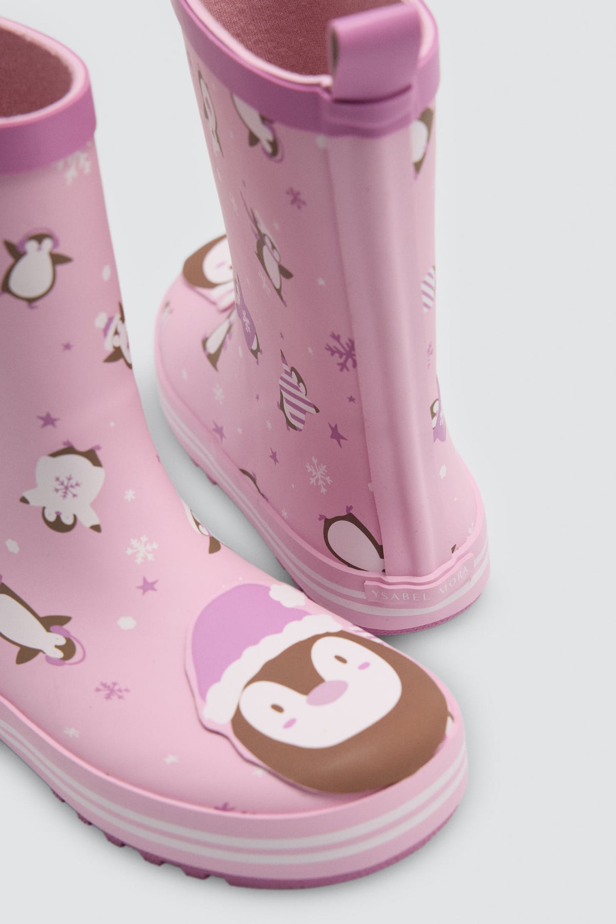 Bottes de pluie fille imprimé pingouins avec doublure