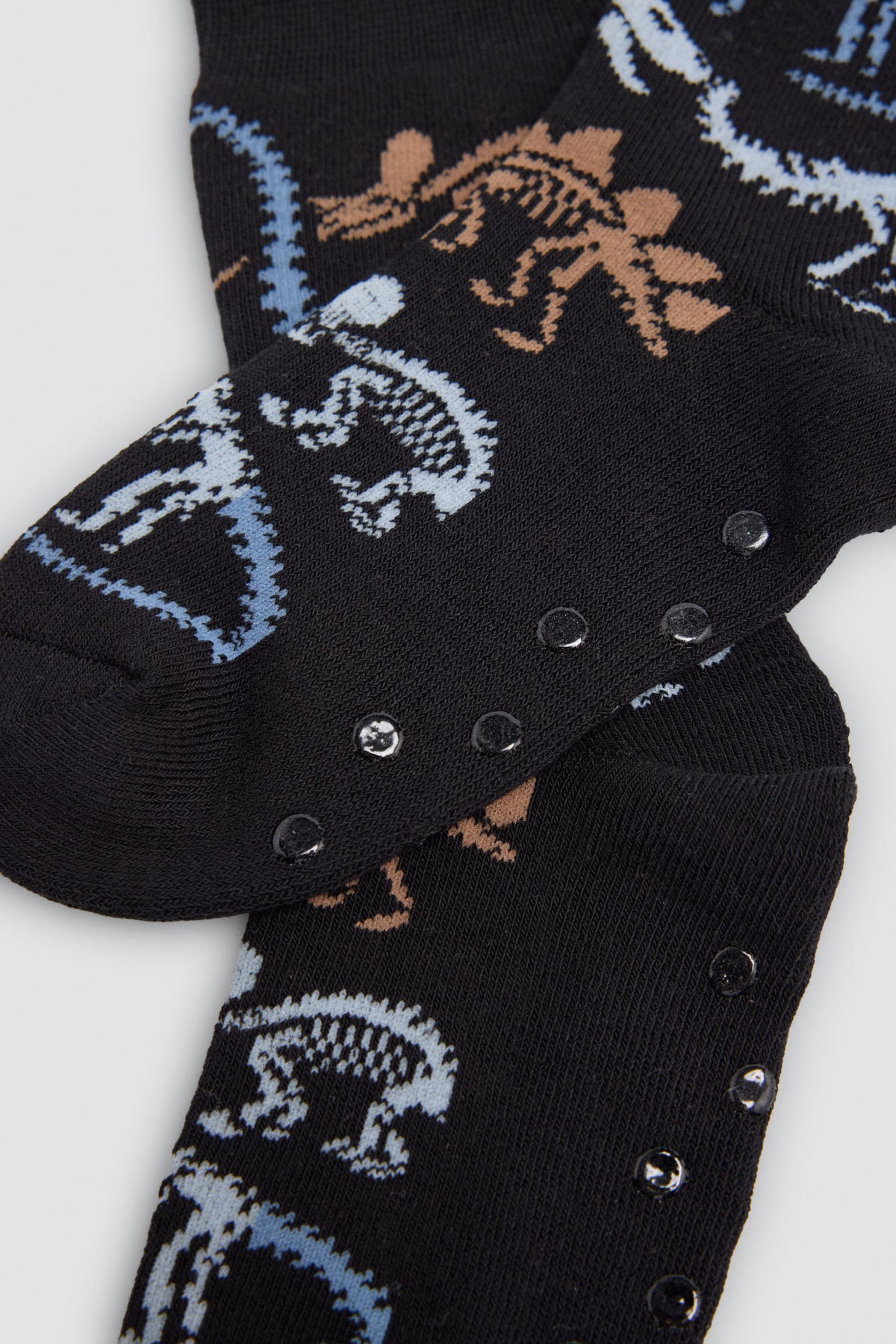 Lot de 3 chaussettes thermiques antidérapantes garçon imprimé dinosaures et empreintes