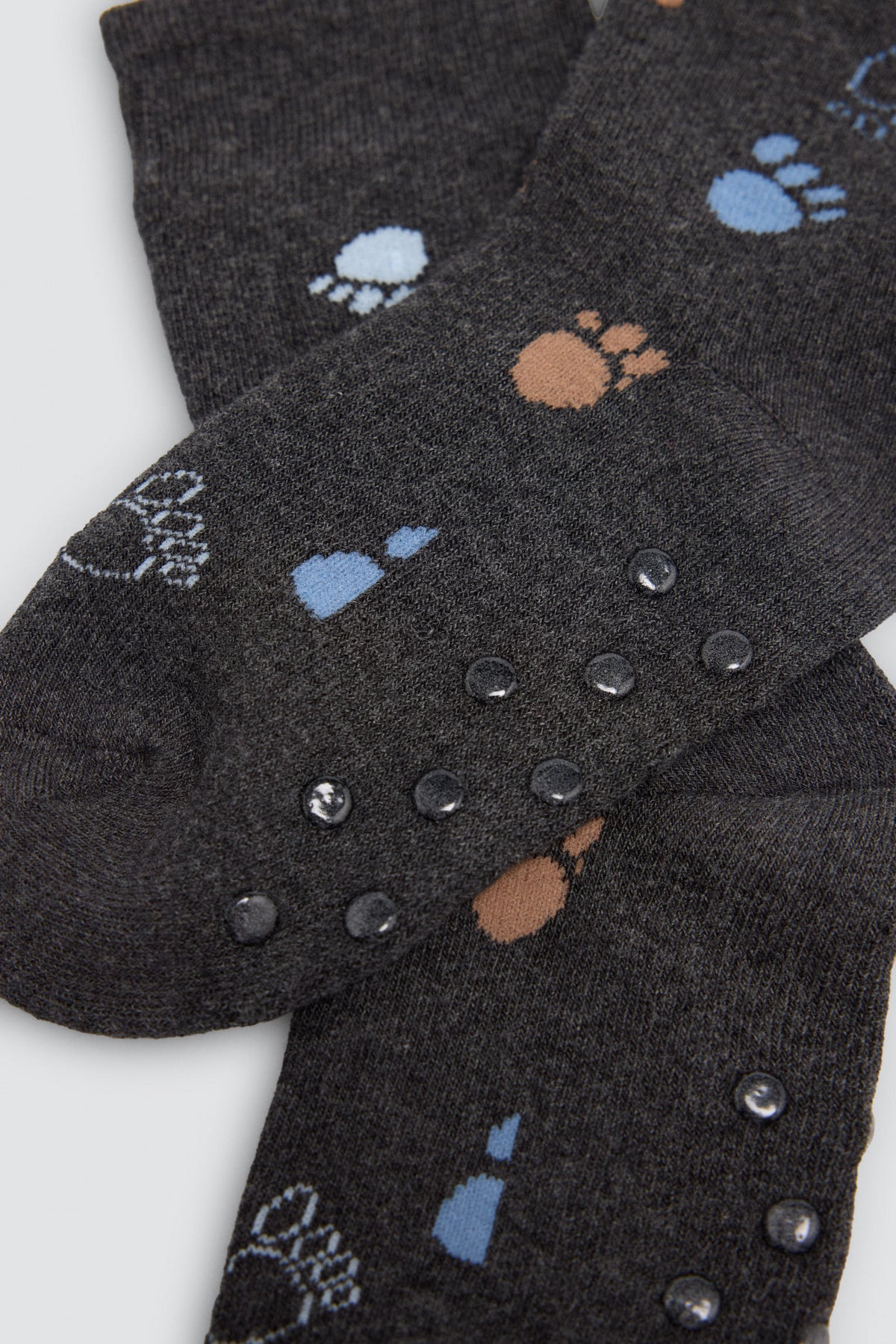 Lot de 3 chaussettes thermiques antidérapantes garçon imprimé dinosaures et empreintes