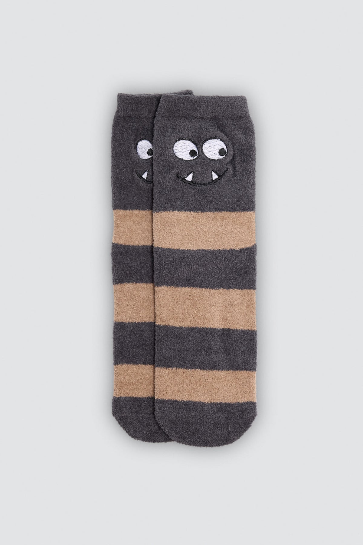 Lot de 3 chaussettes antidérapantes garçon rayées monstres