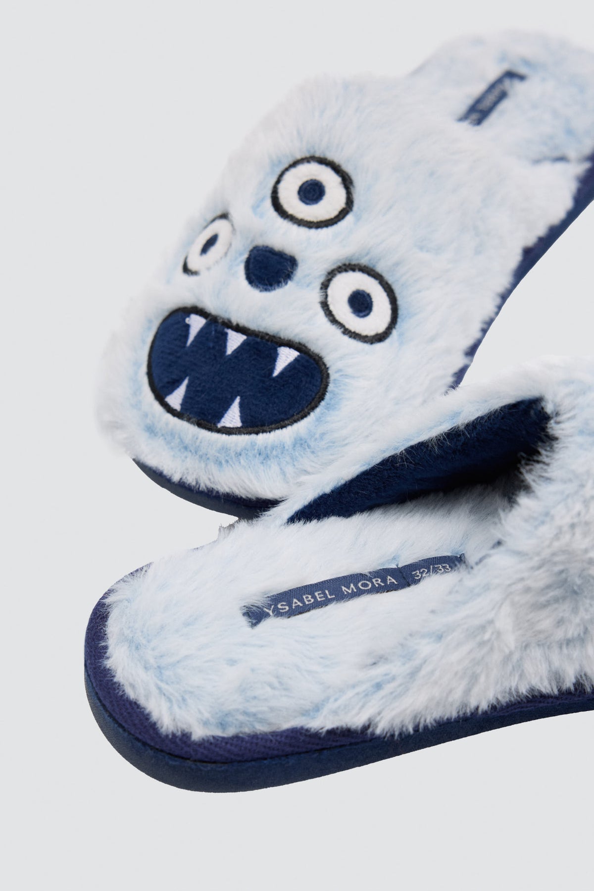 Chaussons garçon en fourrure motif monstre