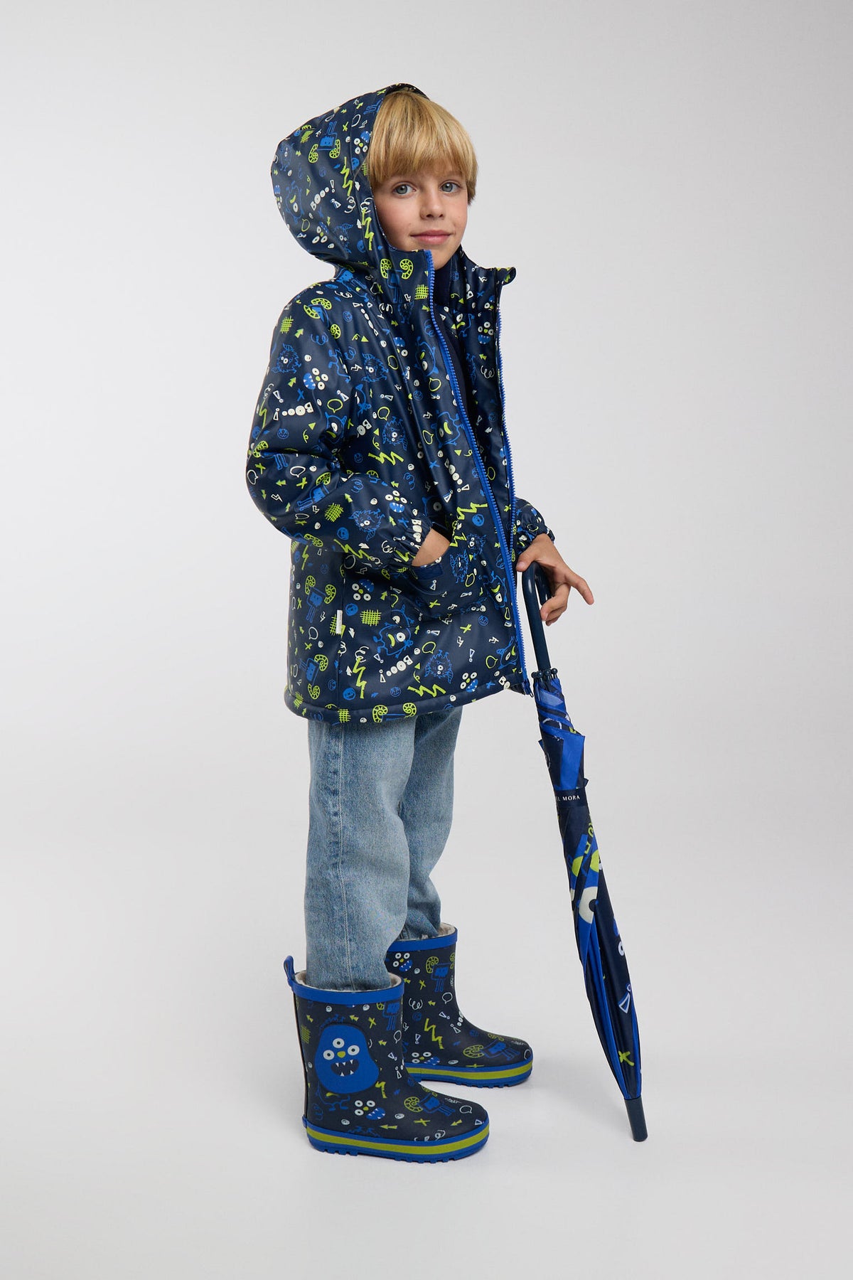 Imperméable garçon imprimé monstres doublure polaire