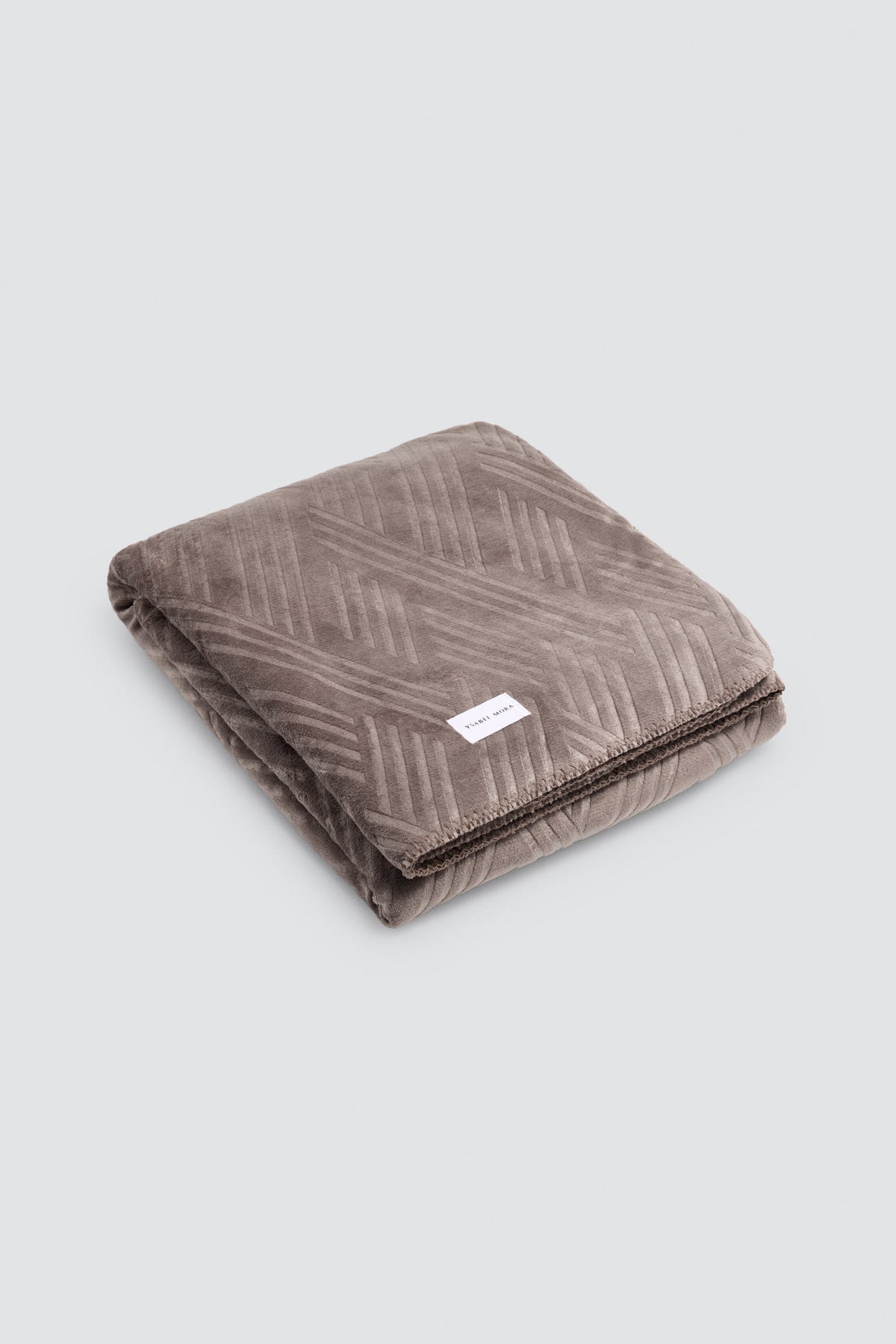 Plaid texturé marron effet mouton