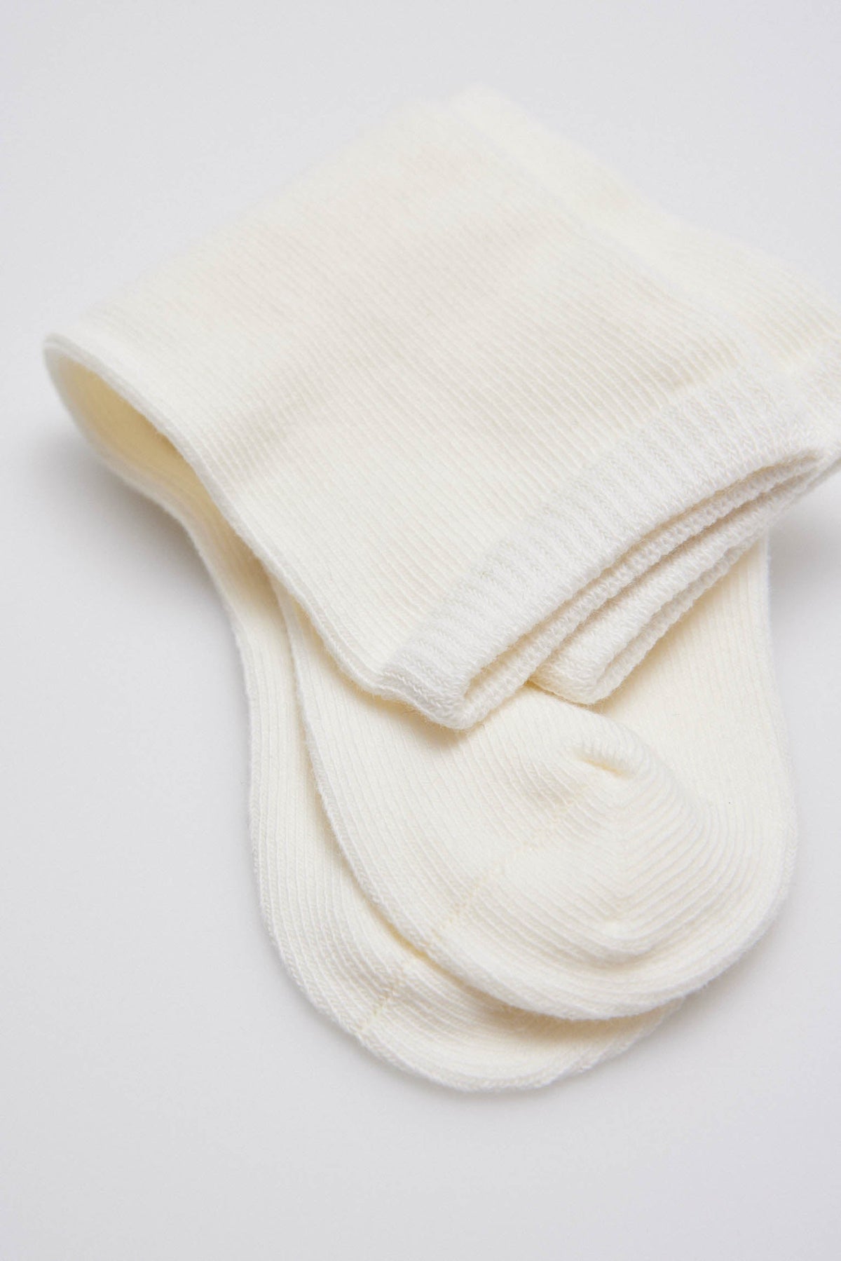 52529 2 calcetin bebe largo - Marfil