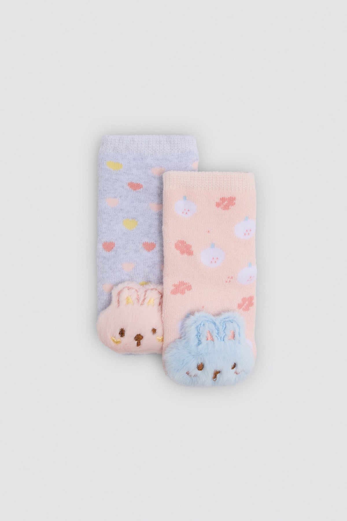 Lot de 2 chaussettes thermiques sensorielles bébé lapins 3D