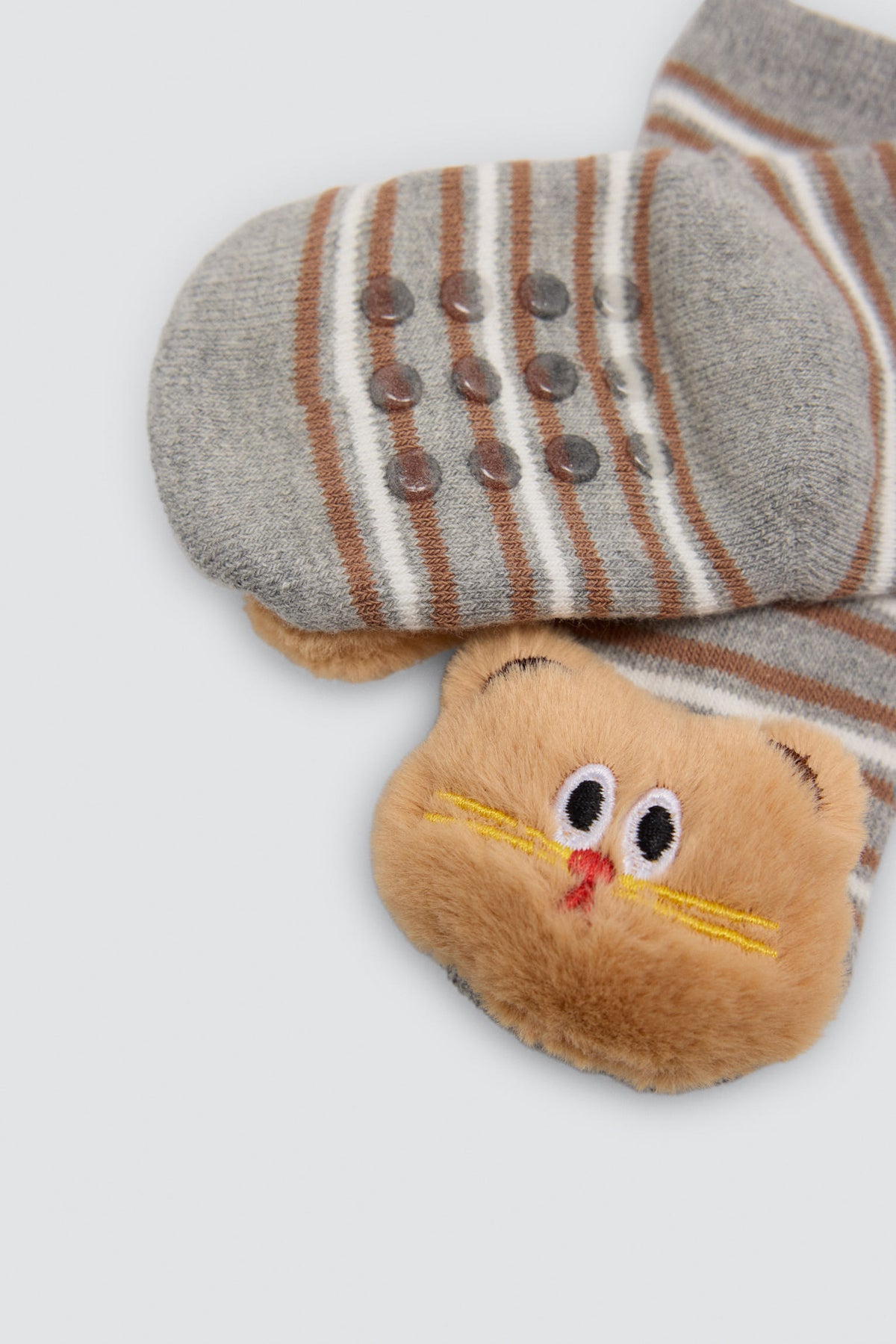 Lot de 2 chaussettes thermiques antidérapantes sensorielles bébé chatons