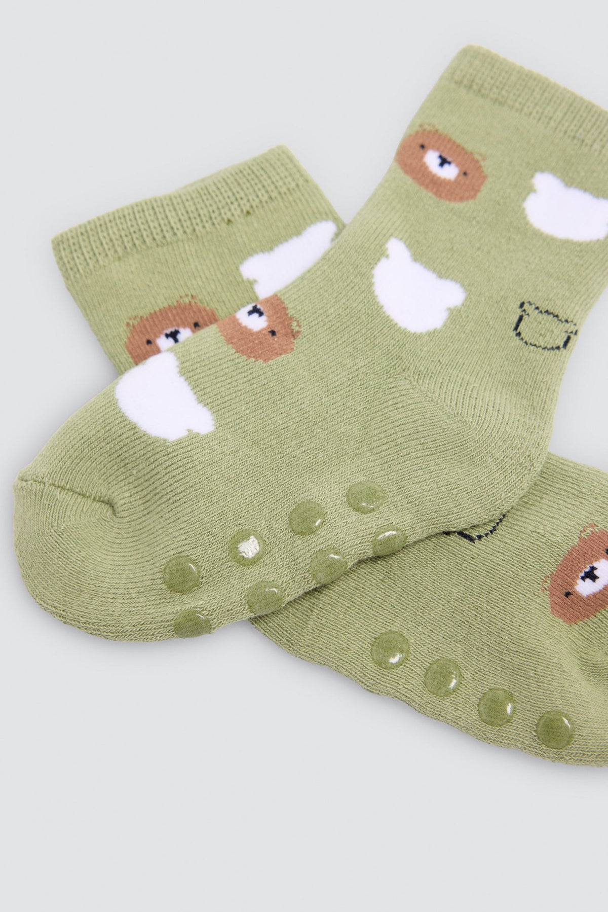 Lot de 4 chaussettes thermiques antidérapantes bébé imprimé ours amusants