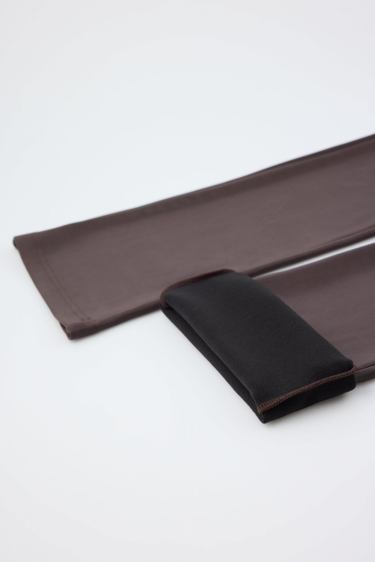 THERMIQUE legging évasé effet cuir marron chocolat