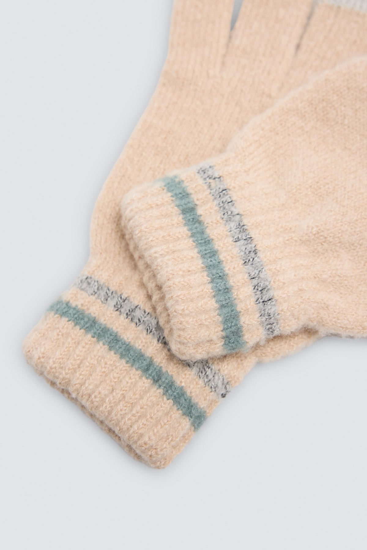 Gants tactiles en maille beige pour femme