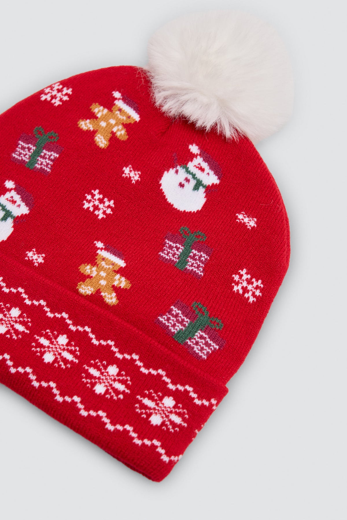 Bonnet unisexe à pompon imprimé Noël