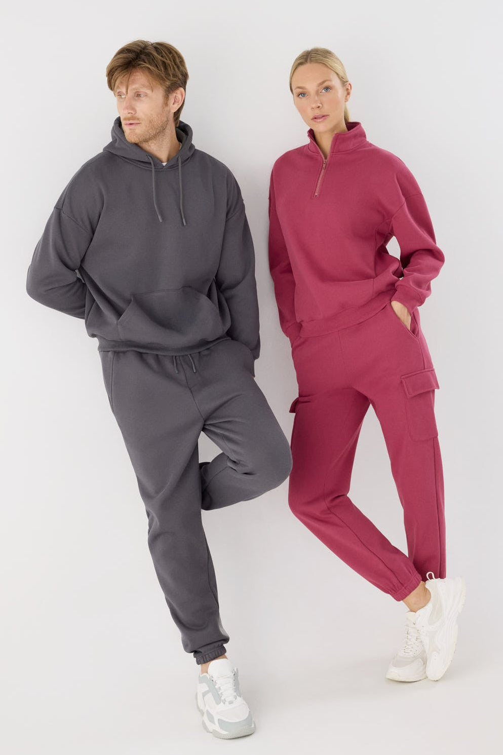 Sweat à capuche sport homme anthracite molletonné
