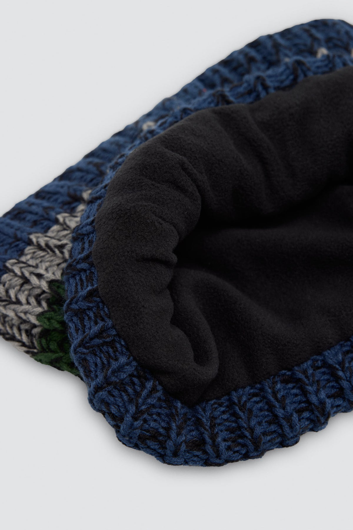 Tour de cou garçon en maille multicolore avec doublure polaire
