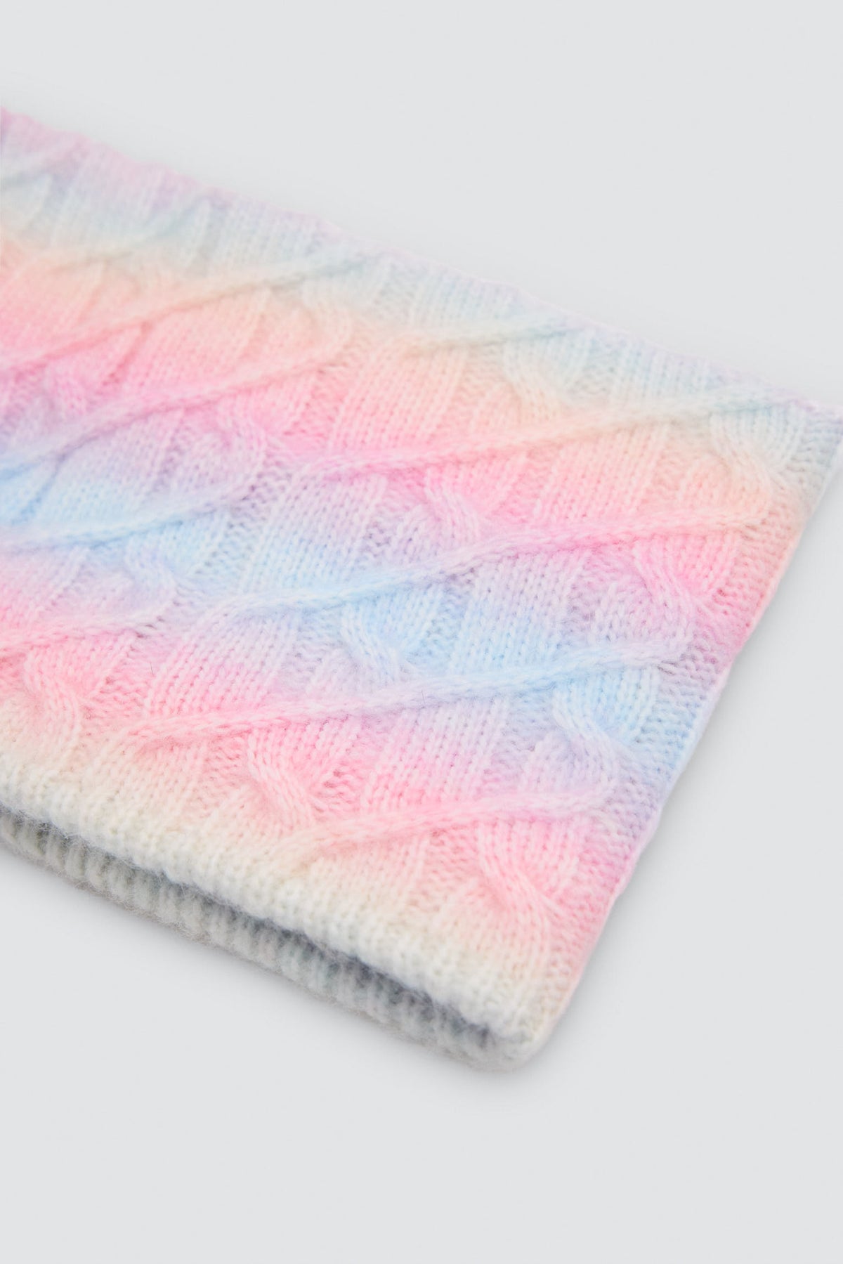 Tour de cou fille en maille multicolore avec doublure polaire