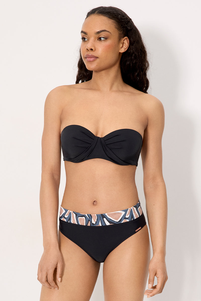 Top bikini bandeau negro copas C y D - Ysabel Mora
