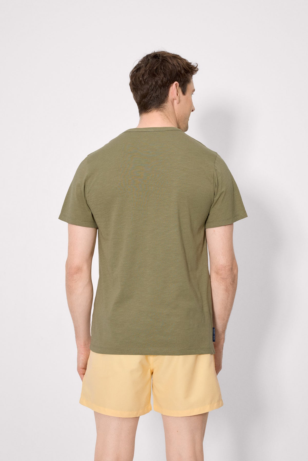 Camiseta manga corta básica cuello panadero verde - Ysabel Mora