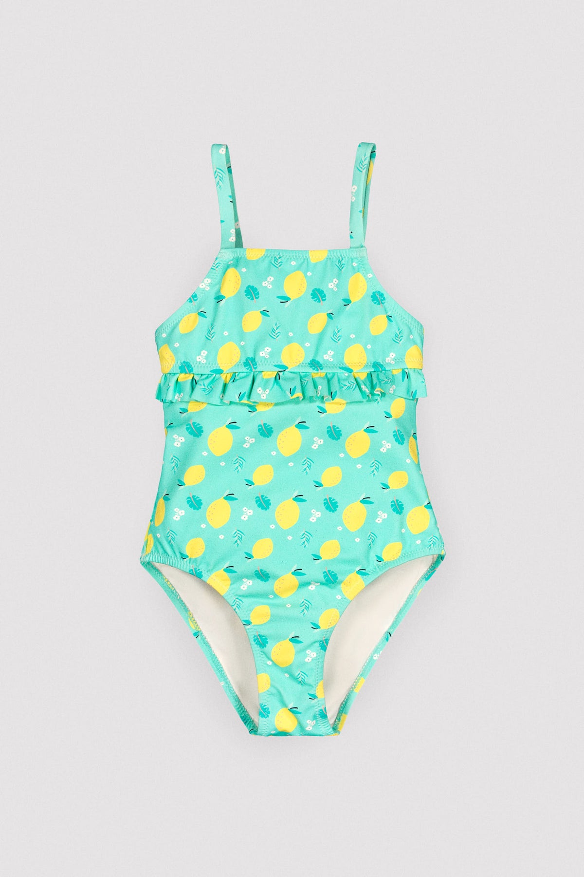 Bañador niña detalle volante estampado limones - Ysabel Mora