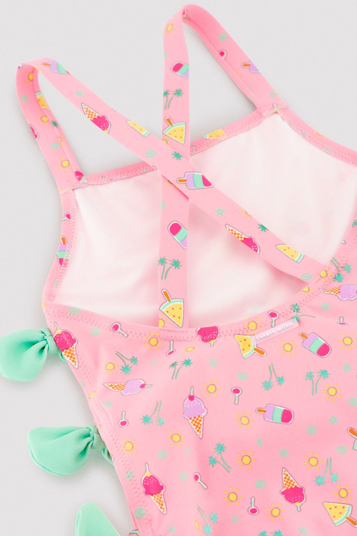 Bañador niña detalle cut-out y lazos estampado veraniego - Ysabel Mora