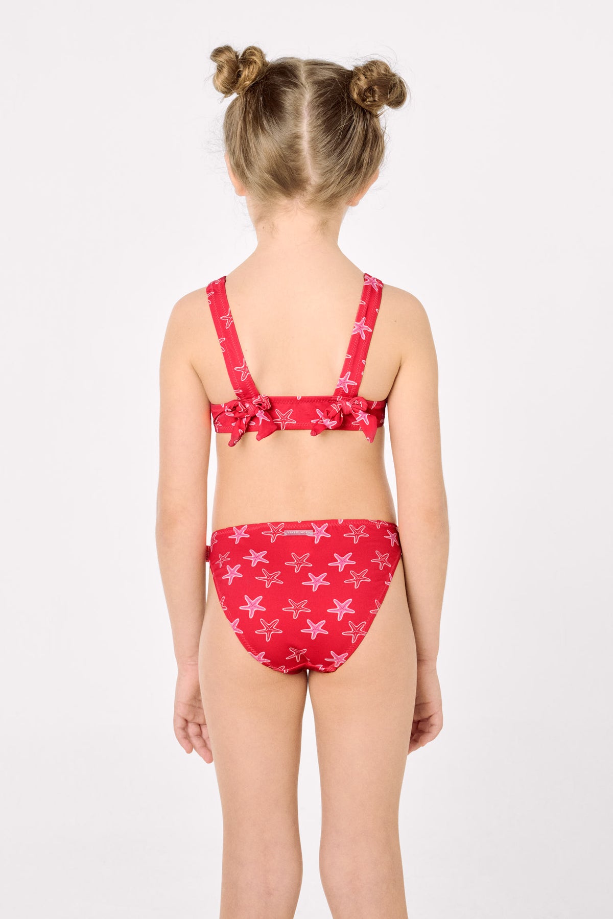 Bikini niña detalles volantes y lazos estampado estrellas marinas - Ysabel Mora