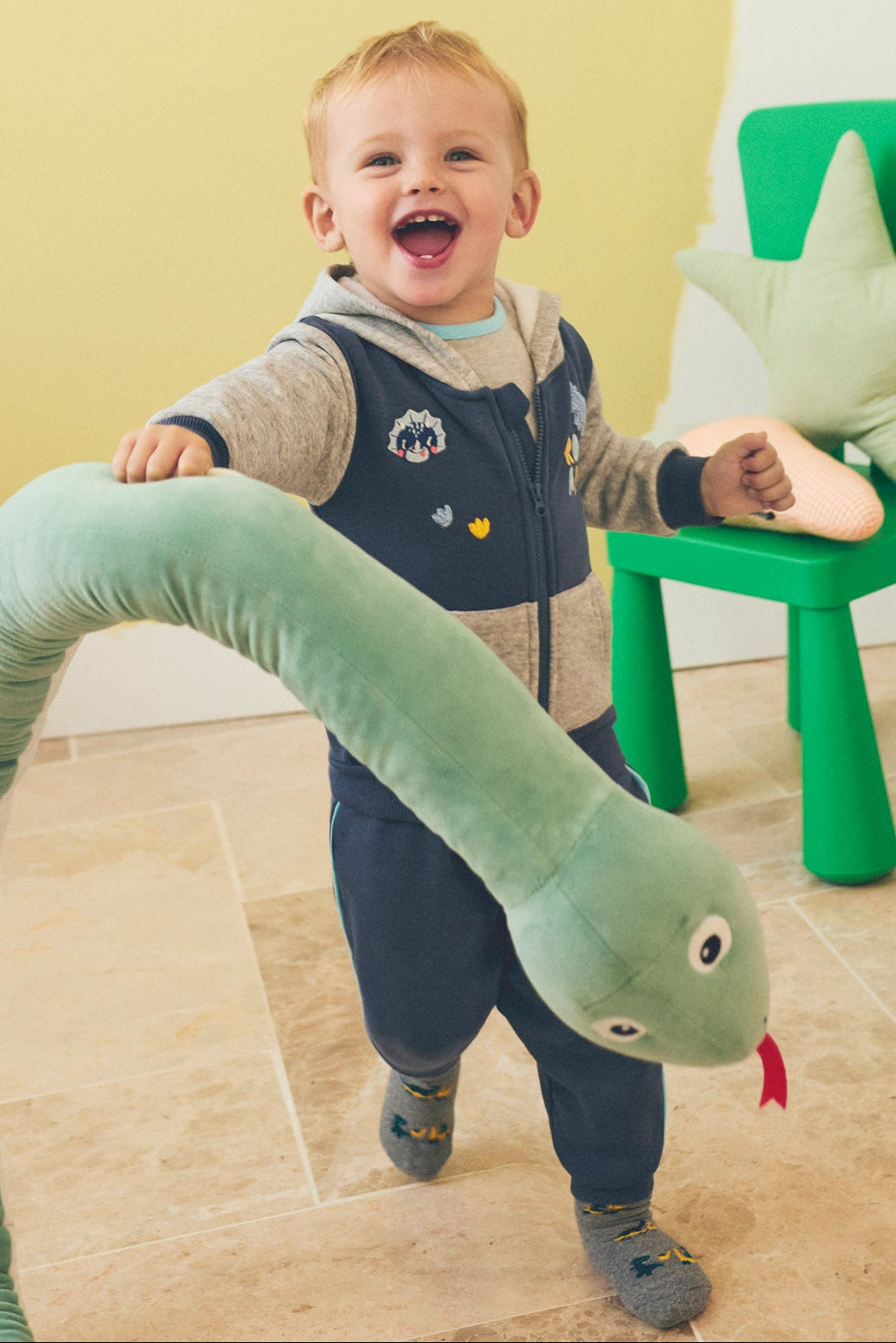 Ensemble survêtement bébé zippé détails dinosaures