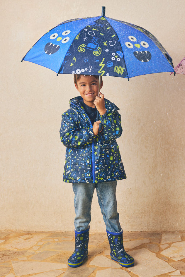 Bottes de pluie garçon imprimé monstres doublure sherpa