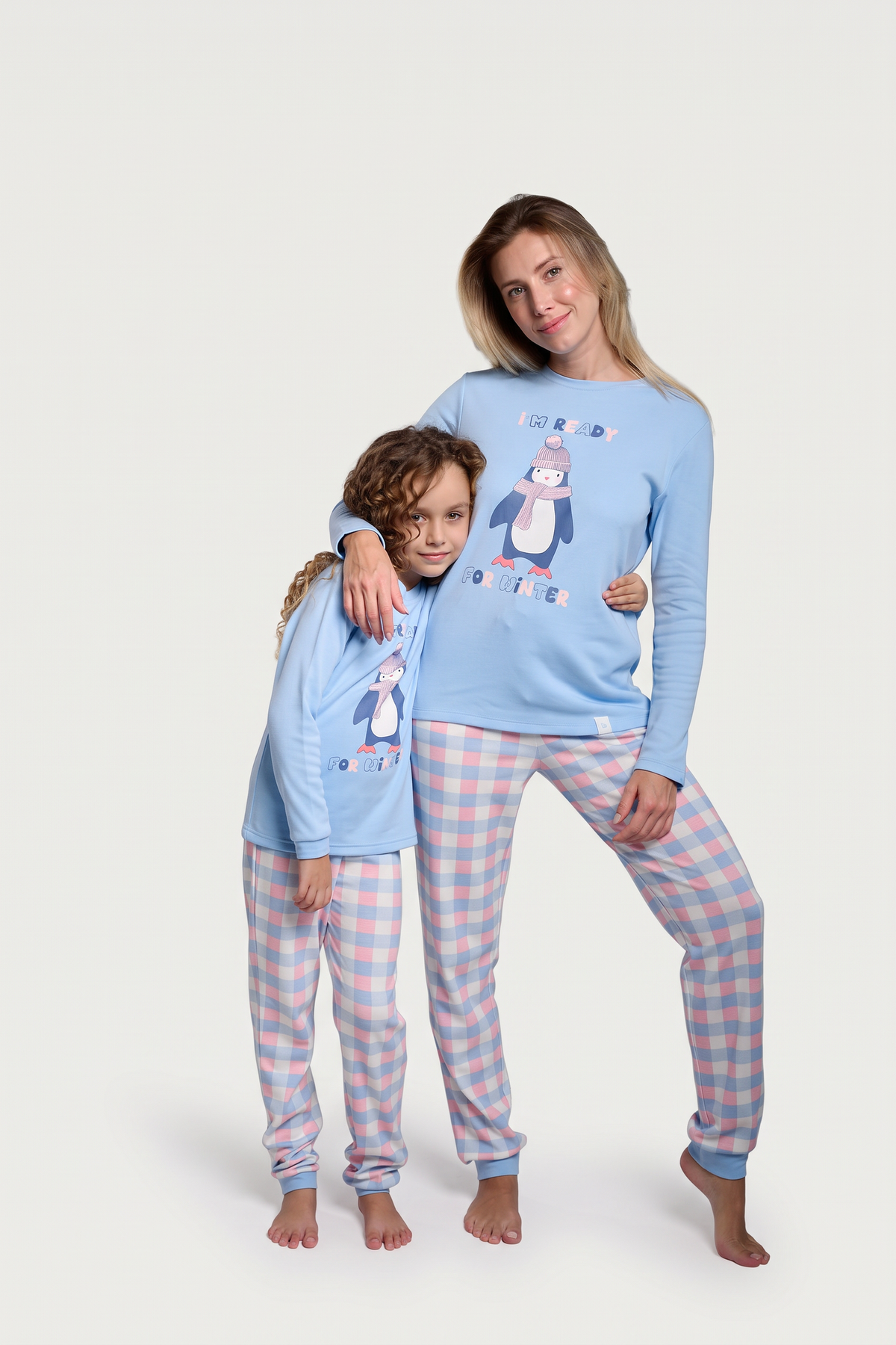 Pyjama long femme molletonné Winter à carreaux