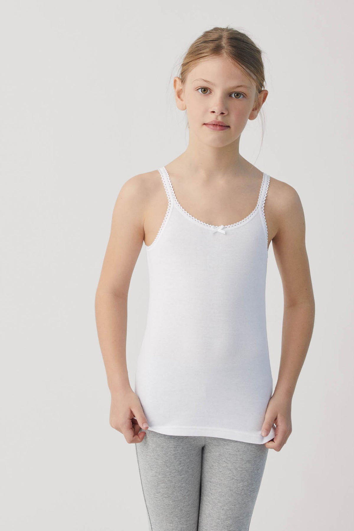 18309 1 camiseta interior niña tirantes - Blanco